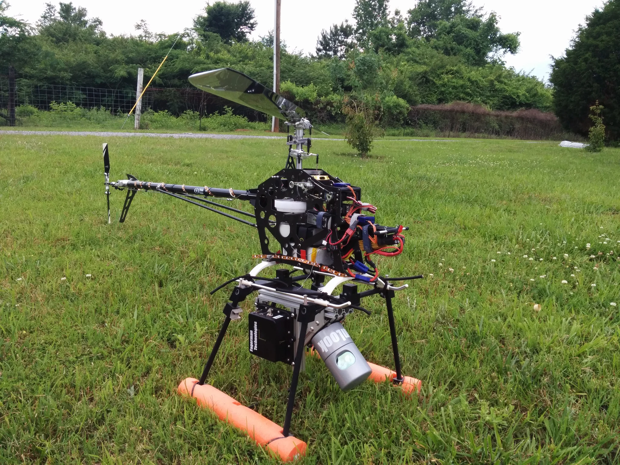 Early LiDAR system beneath a single-rotor UAV