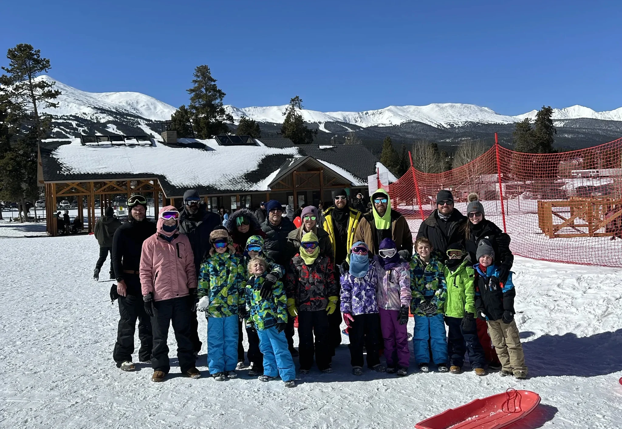 The LiDARUSA team and family together on a ski trip