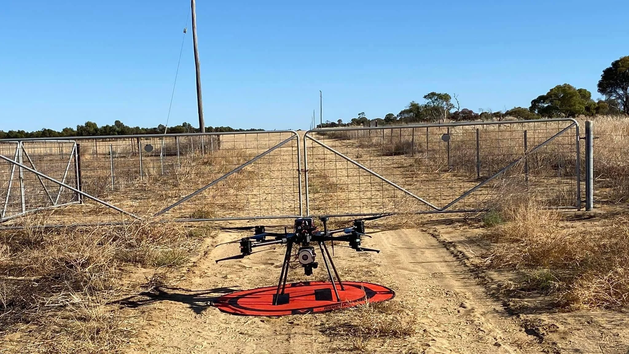 Liberty 64 UAV mapping system prepared on a field landing pad